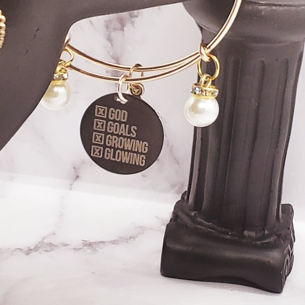 Gold Bangle with charms
